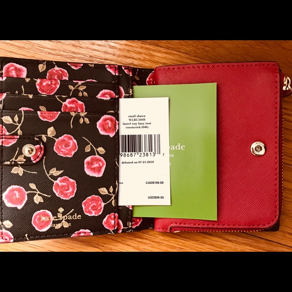 Kate Spade small Shawn laurel way hazy rose wallet